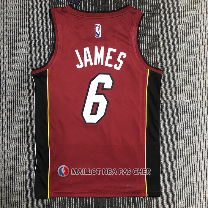 Maillot Miami Heat LeBron James NO 6 Statement 2020-21 Rouge
